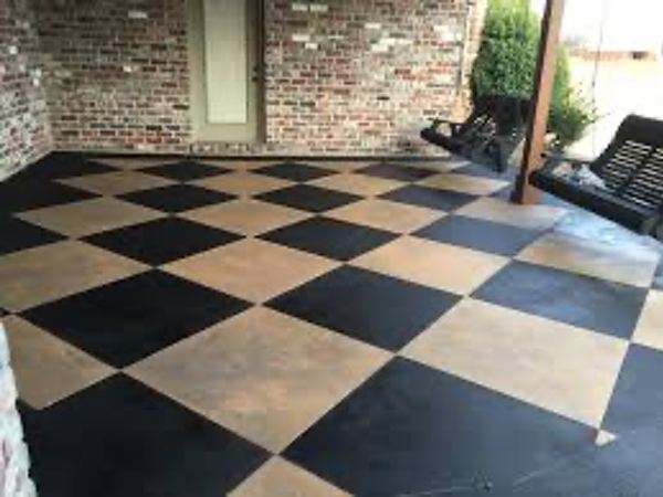 checkerboard decorative concrete